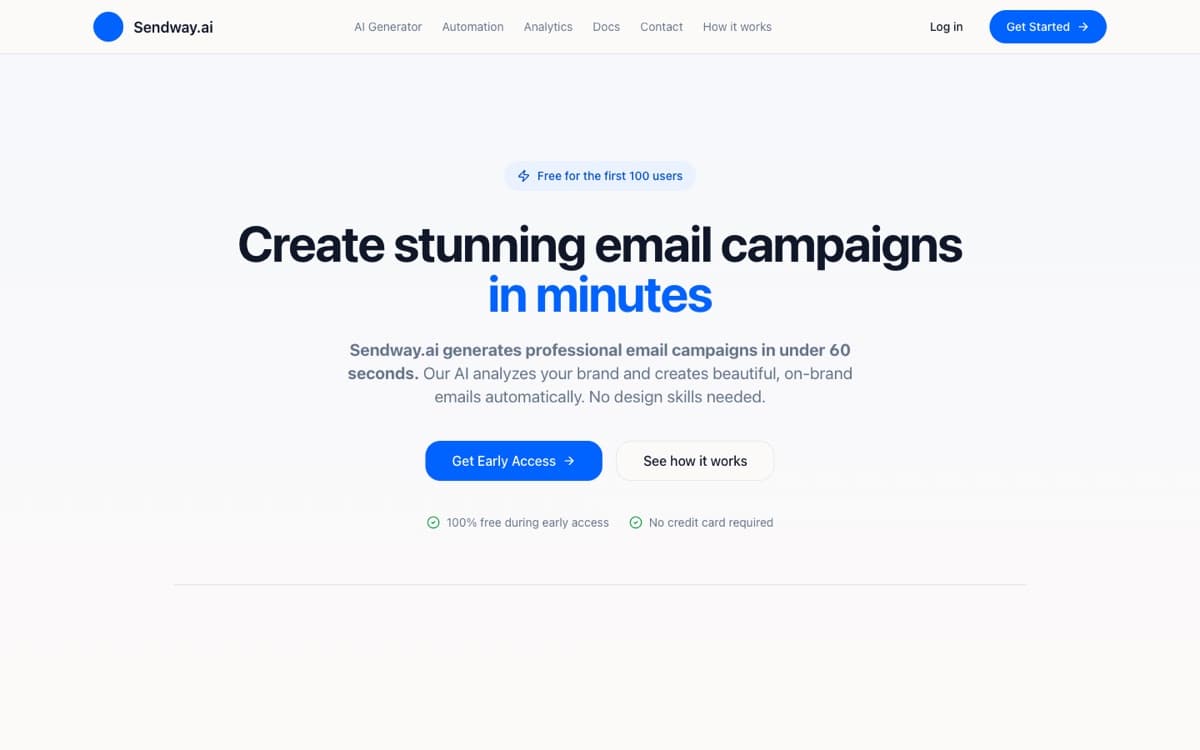 The Sendway website